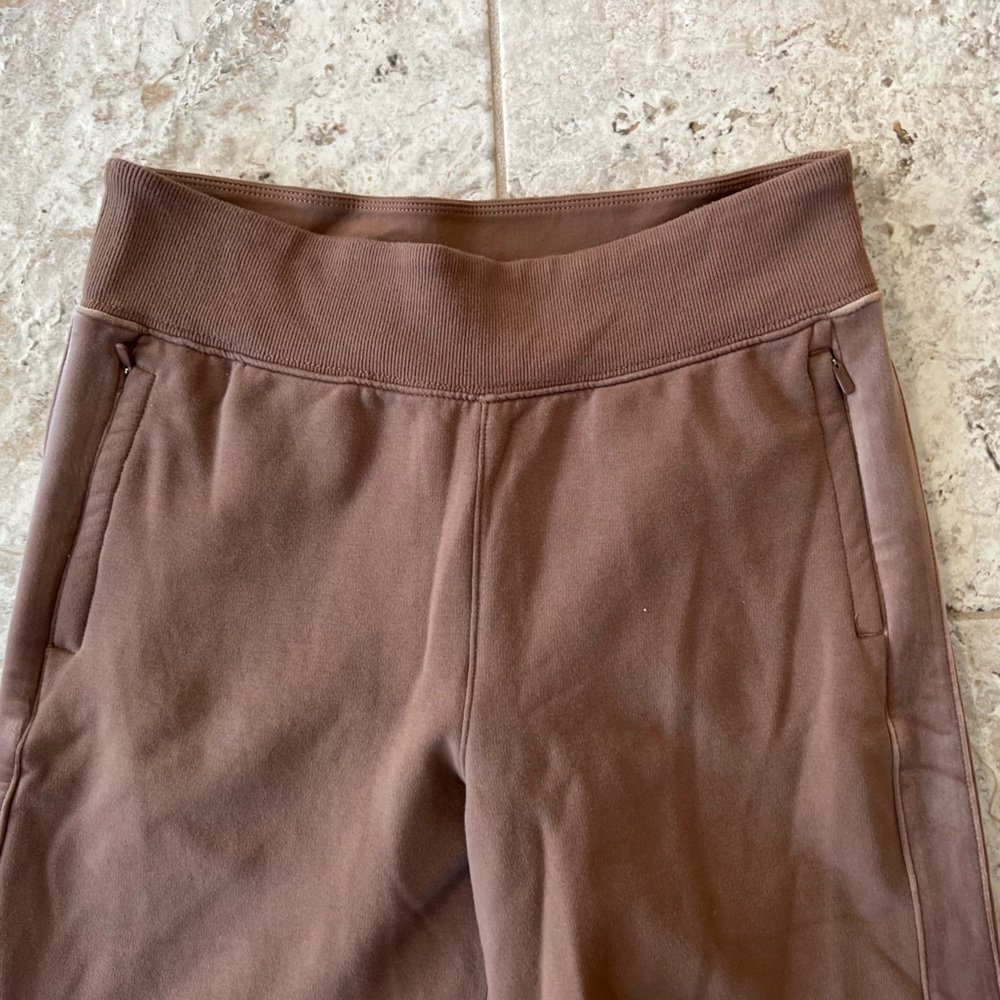 Athleta Retroplush Velvet Straight Leg Lounge Pants In Rustic Beige Brown, S - Picture 6 of 11